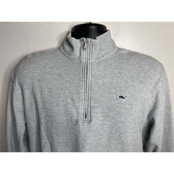 Vineyard Vines Mens Light Gray  1/2 Zip Performance Sweater Pullover Jacket Sz L - Picture 2 of 9
